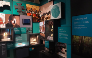 Experience Barnsley Museum main gallery showing displays on Romans, Anglo-Saxons and prehistory